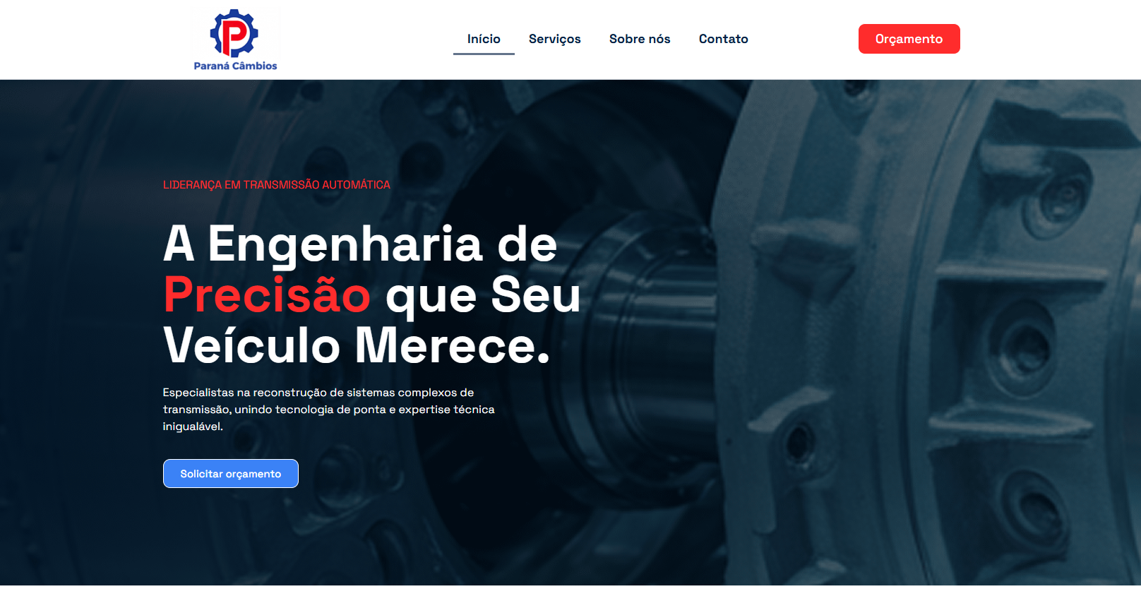 Screenshot do projeto institucional com branding